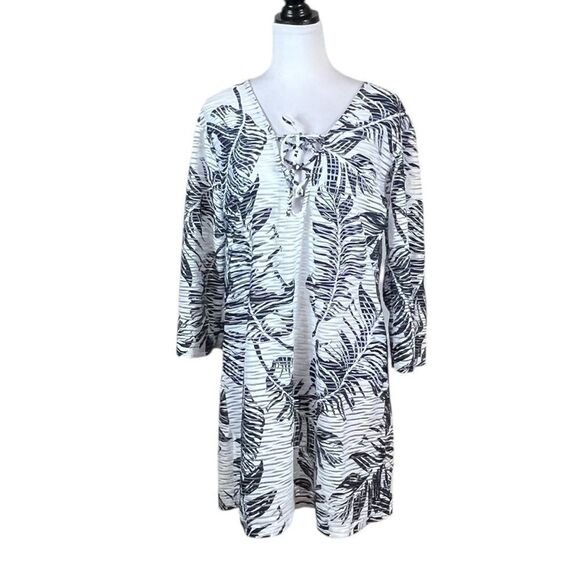 J Valdi Women’s Tropical Palms Swim Coverup, Size XL - Picture 1 of 7
